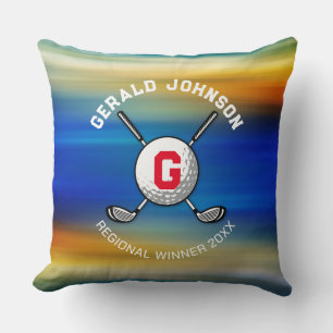 Minimalist Elegant Golf Monogram Design Cushion
