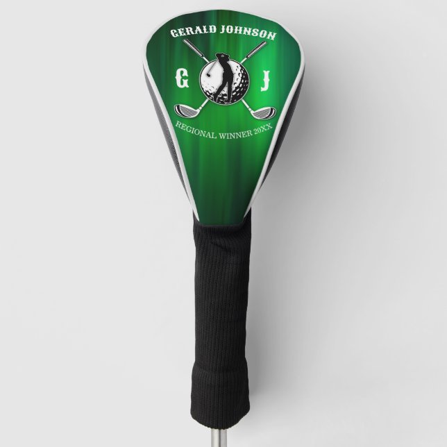 Minimalist Elegant Golf Monogram Design Golf Head Cover (Front)