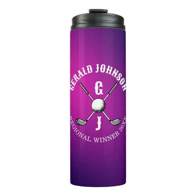 Minimalist Elegant Golf Monogram Design Thermal Tumbler (Front)