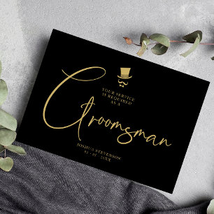 Minimalist Elegant Gorgeous Script Groomsman  Invitation