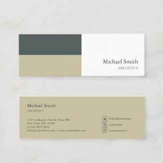 minimalist elegant green geometric blocks mini business card
