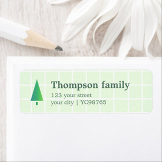 Minimalist Elegant Green White Bold Return Address Label