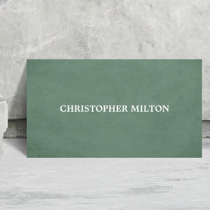 Minimalist Elegant Green White Consultant Business Card