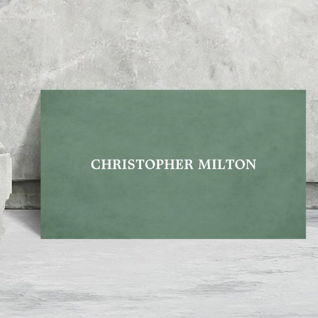 Minimalist Elegant Green White Consultant Business Card (Creator Uploaded)