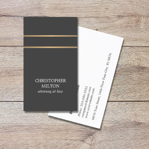 Minimalist Elegant Grey FAUX Copper Line Attorney Business Card