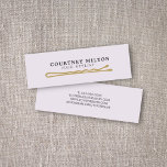 Minimalist Elegant Hair Pin Hairdresser Mini Business Card<br><div class="desc">Elegant customisable business card template with hair pin icon. Perfect for hair stylists,  hair salons. You can change the background colour and the paper type.</div>