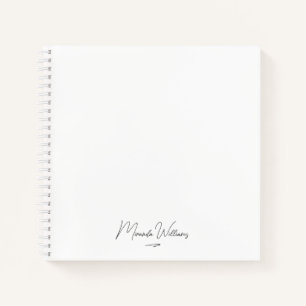Minimalist Elegant Handwritten Custom Name Notebook