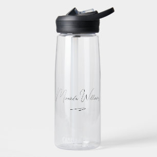 Minimalist Elegant Handwritten Custom Name  Water Bottle