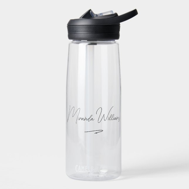 Minimalist Elegant Handwritten Custom Name  Water Bottle (Left)