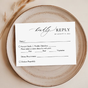Minimalist Elegant Handwritten Script Wedding RSVP Card