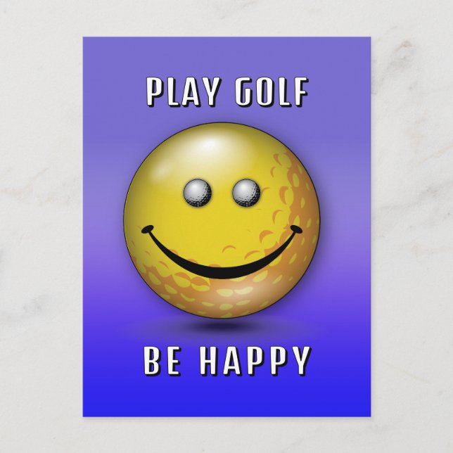 Minimalist Elegant Happy Golfer Design Postcard (Front)
