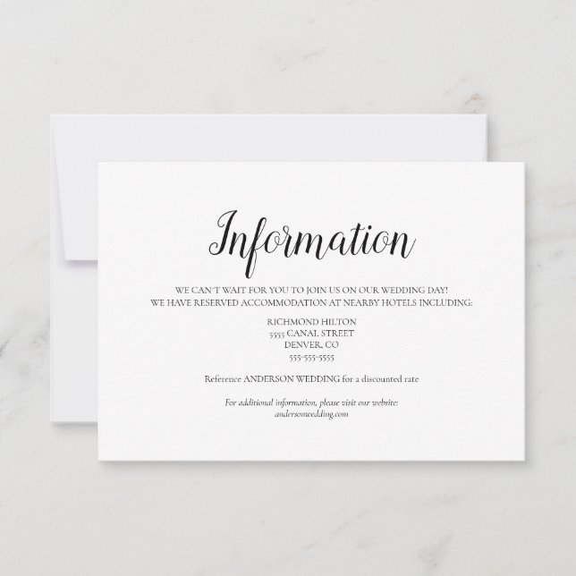 Minimalist Elegant Information Details Card (Front)