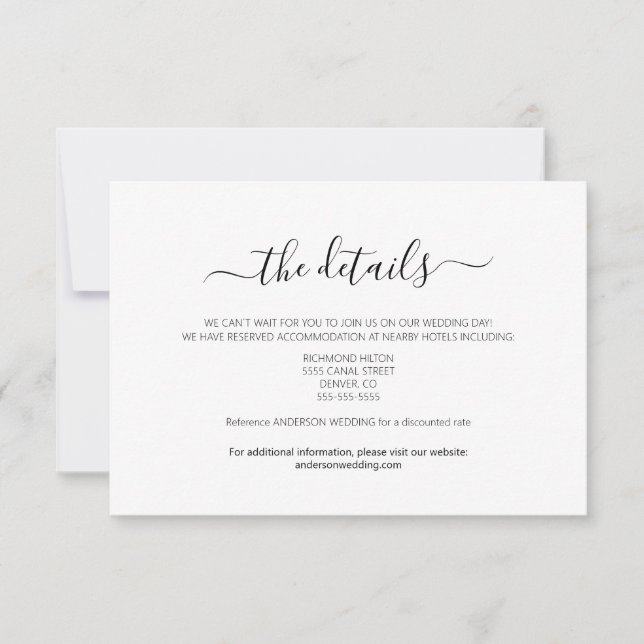 Minimalist Elegant Information Details Card (Front)