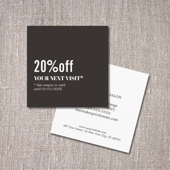 Minimalist Elegant Ivory Black White Beauty Coupon (Creator Uploaded)