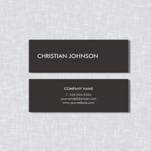 Minimalist Elegant Ivory Black White Consultant Mini Business Card