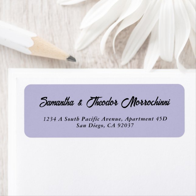Minimalist Elegant Lavender Return Address  Label (Insitu)