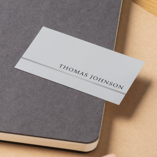 Minimalist Elegant Light Grey Faux Silver Line Business Card