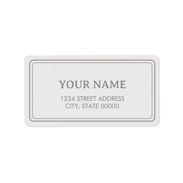 Minimalist Elegant Light Grey  Label (Front)