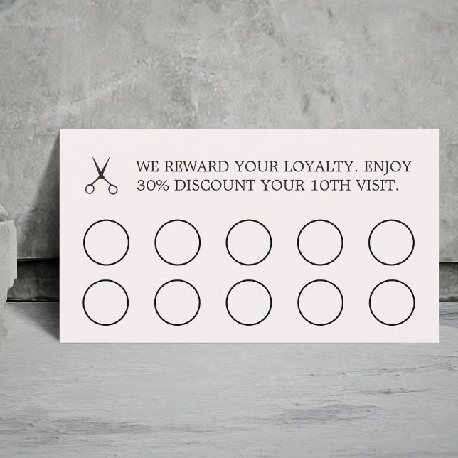 Minimalist Elegant Light Pastel Hair Salon Loyalty Card (Creator Uploaded)