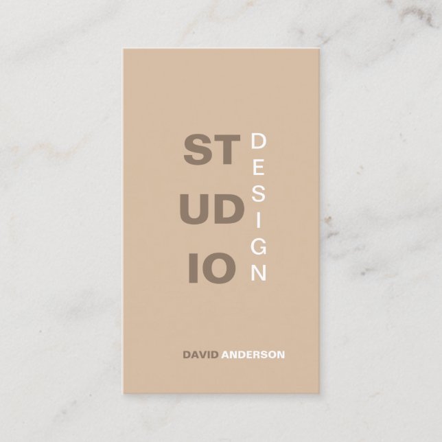 Minimalist Elegant Logo Interior Studio Design Business Card (Front)