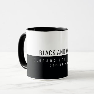 minimalist elegant modern black and white mug