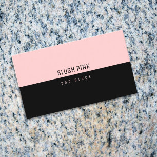 Minimalist Elegant Modern black   blush pink Business Card