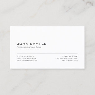 Minimalist Elegant Modern Design White Plain Business Card