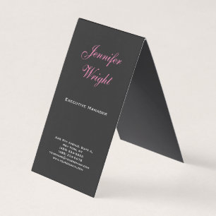 Minimalist elegant modern grey pink feminine business card