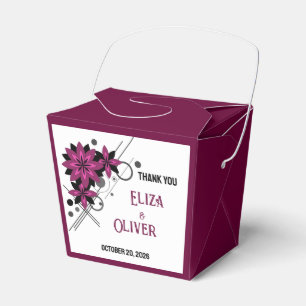 Minimalist elegant modern luxury Burgundy floral Favour Box