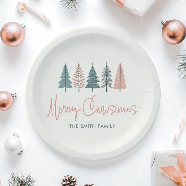 Minimalist Elegant Modern Merry Christmas Paper Plate (Creator Uploaded)