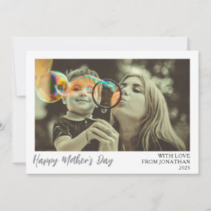 Minimalist Elegant Modern mothers Day 1 photo Holiday Card