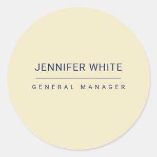 Minimalist Elegant Modern Plain Classic Round Sticker