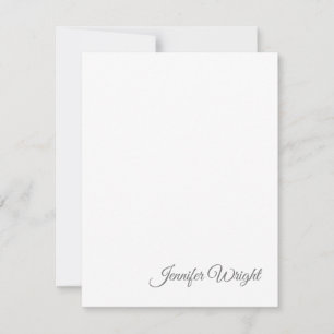 Minimalist elegant modern plain grey white card