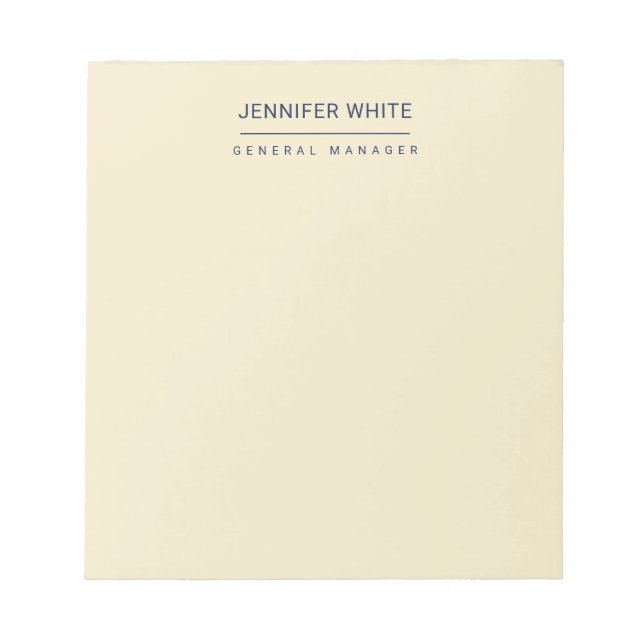Minimalist Elegant Modern Plain Notepad (Front)
