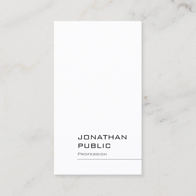 Minimalist Elegant Modern Plain Professional Business Card (Front)