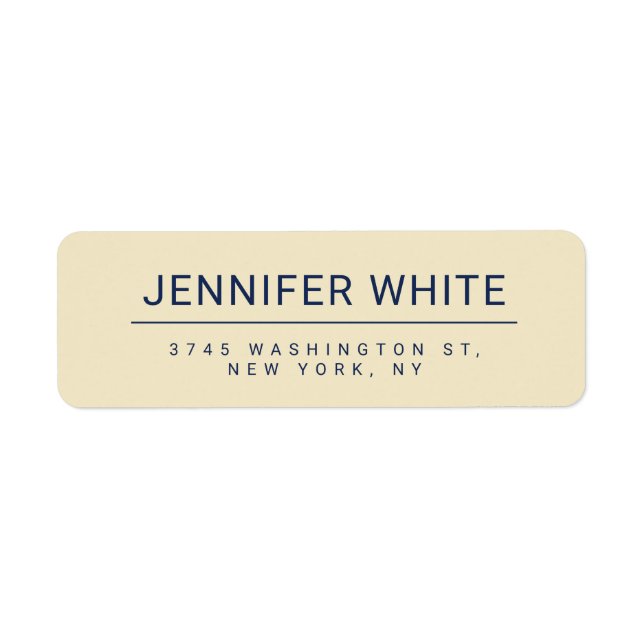 Minimalist Elegant Modern Plain Return Address Label (Front)