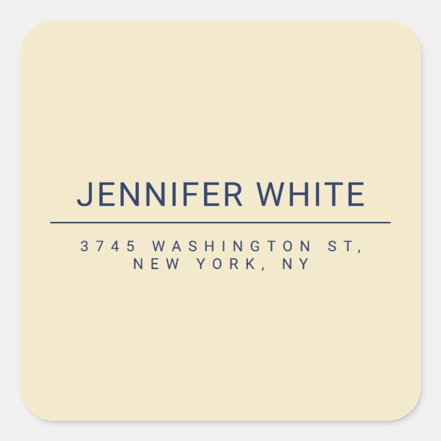Minimalist Elegant Modern Plain Square Sticker (Front)