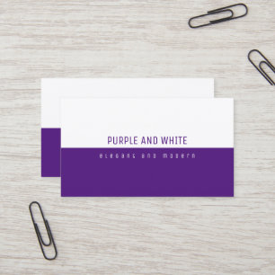 Minimalist elegant modern purple and white business card