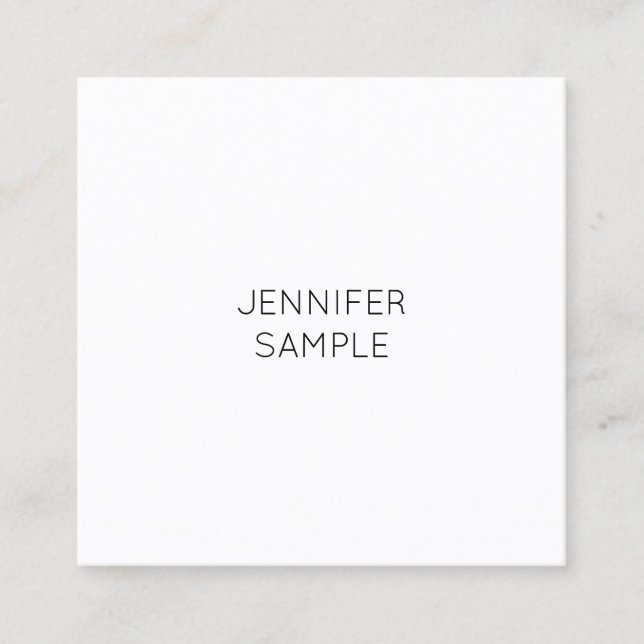 Minimalist Elegant Modern Template Luxe Simple Square Business Card (Front)