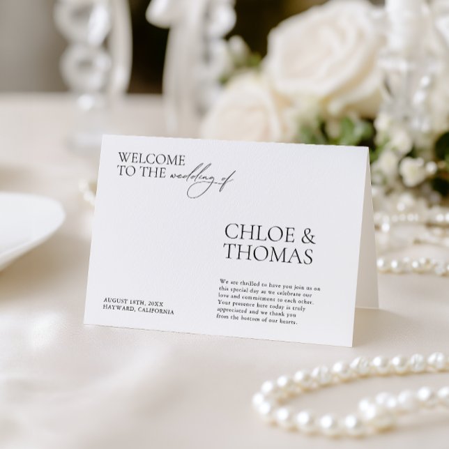 Minimalist Elegant Modern Wedding Ceremony Program (Minimalist Elegant Modern Wedding Ceremony Program)