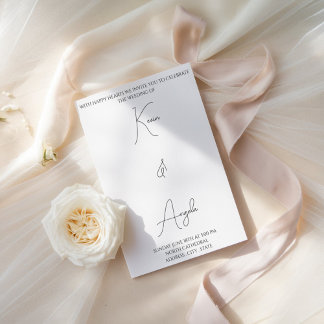 Minimalist Elegant Modern Wedding Invitation