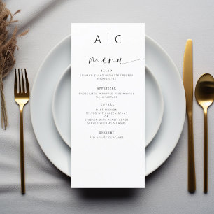 Minimalist Elegant Modern Wedding Reception Menu