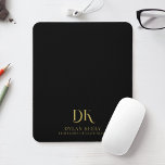 Minimalist Elegant Monogram Modern Black Stylish Mouse Pad<br><div class="desc">The Custom Minimalist Elegant Monogram Modern Black Gold Stylish Mouse Pad is a luxurious and sophisticated addition to your workspace.</div>