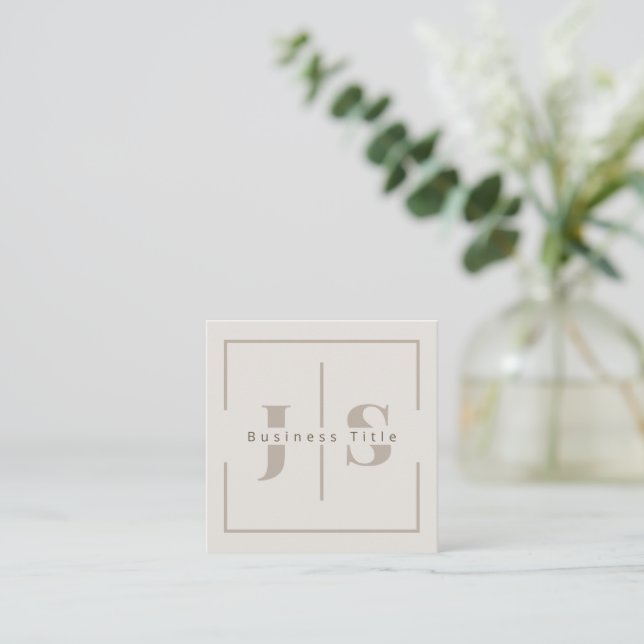 Minimalist Elegant Monogram Pro Business Card (Standing Front)