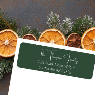  Minimalist Elegant Moss Script Return Address Label