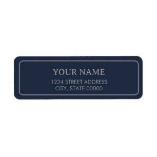 Minimalist Elegant Navy Blue Return Address Label