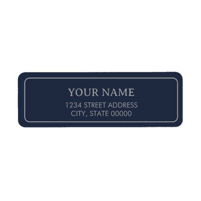 Minimalist Elegant Navy Blue  Return Address Label (Front)