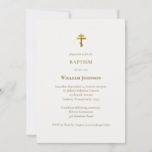 Minimalist Elegant Orthodox Christian Baptism Invitation