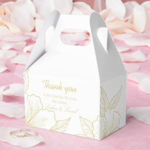 Minimalist Elegant Outline Floral Wedding Favour Box