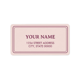 Minimalist Elegant Pale Blush Pink Label